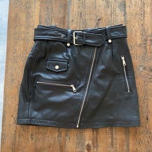 Genuine Leather Mini Skirt